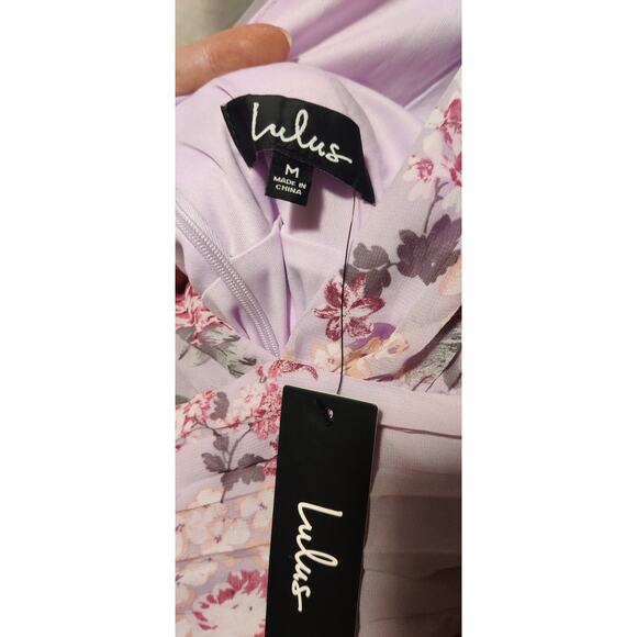 Lulus Garden Meandering Lavender Floral Print Maxi Dress Sz M Bohemian Cottage - Picture 7 of 8
